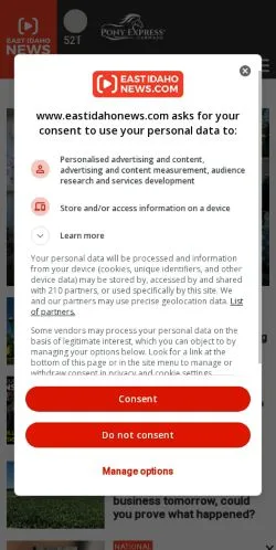 Podgląd witryny East Idaho News, medium z kraju Stany Zjednoczone do artykułów sponsorowanych
