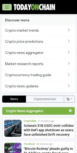 Förhandsvisning av webbplatsen TodayOnChain, medium i USA för sponsrade artiklar