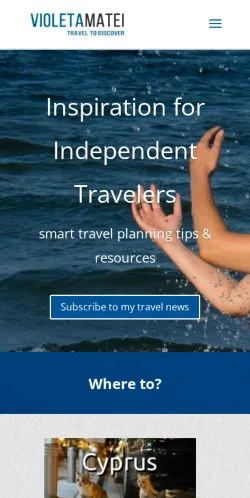 Aperçu du site Violeta's Travel Blog, média de États-Unis pour articles sponsorisés