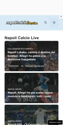 Anteprima del sito Napoli Calcio Notizie, media di Italia per articoli sponsorizzati