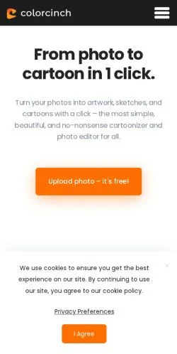 Pré-visualização do site Cartoonize, meio de Estados Unidos para artigos patrocinados