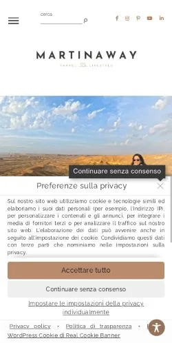 スポンサード記事向けのイタリアメディア、martinawayのサイトプレビュー