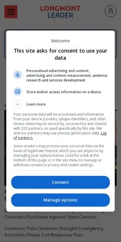 Anteprima del sito Longmont Leader, media di Stati Uniti per articoli sponsorizzati