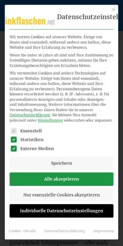Anteprima del sito Hochwertige Trinkflaschen, media di Germania per articoli sponsorizzati