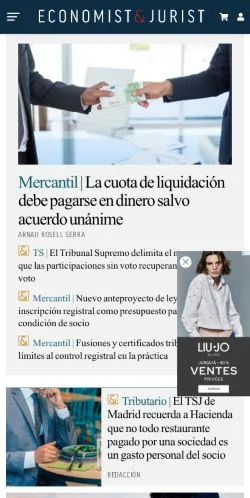 Anteprima del sito Economist & Jurist, media di Spagna per articoli sponsorizzati
