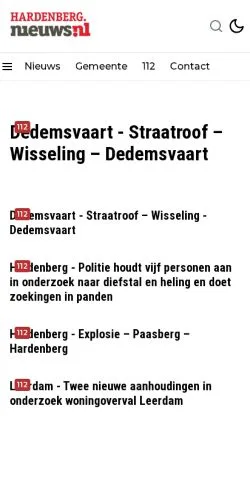 Anteprima del sito Hardenberg Nieuws, media di Paesi Bassi per articoli sponsorizzati