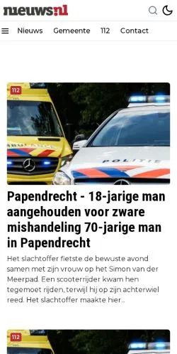 Anteprima del sito Papendrecht Nieuws, media di Paesi Bassi per articoli sponsorizzati