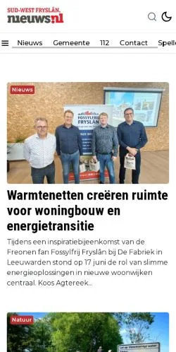Anteprima del sito Sudwest Fryslan Nieuws, media di Paesi Bassi per articoli sponsorizzati