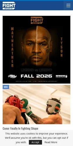 Anteprima del sito FightSports, media di Stati Uniti per articoli sponsorizzati