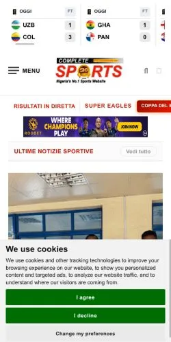 Preview of the Complete Sports website, a media outlet in United States for sponsored articles