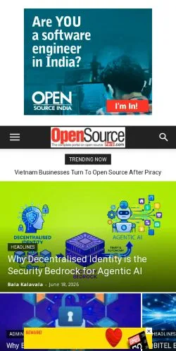 Preview of the Open Source For You website, listed for sponsored article publication