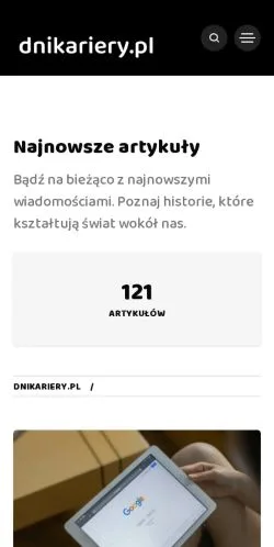 Förhandsvisning av webbplatsen Dni Kariery, medium i Polen för sponsrade artiklar