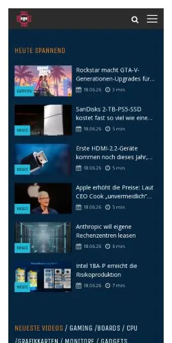 Anteprima del sito Hardware News, media di Germania per articoli sponsorizzati