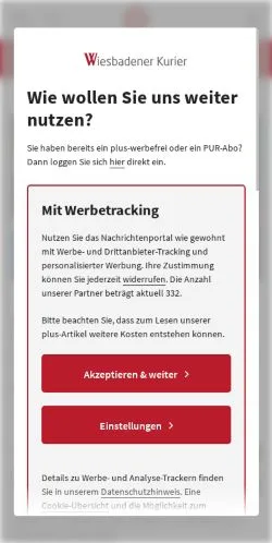 스폰서 기사용 독일 매체 Wiesbadener Kurier 사이트 미리보기