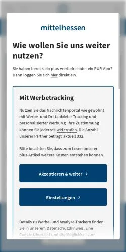 스폰서 기사용 독일 매체 Aktuelle Nachrichten aus Mittelhessen 사이트 미리보기