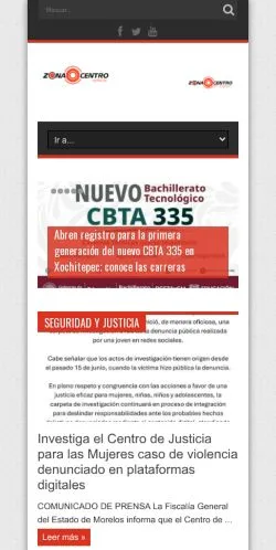 Anteprima del sito Zona Centro Noticias, media di Spagna per articoli sponsorizzati