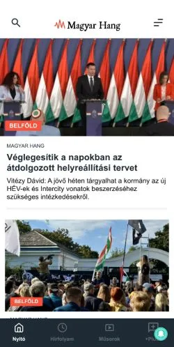 Vorschau der Website Magyar Hang, Medium aus Ungarn für gesponserte Artikel