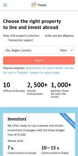 Aperçu du site Tranio, média de Royaume-Uni pour articles sponsorisés