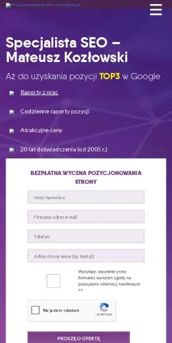 Anteprima del sito Mateusz Kozłowski, media di Polonia per articoli sponsorizzati