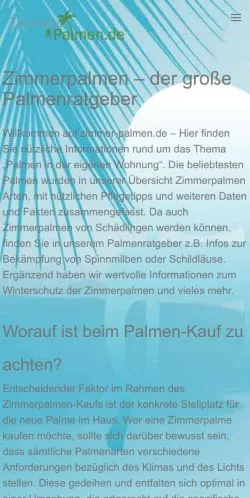 Anteprima del sito Zimmer Palmen, media di Germania per articoli sponsorizzati