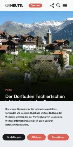 Aperçu du site GRHeute, média de Suisse pour articles sponsorisés