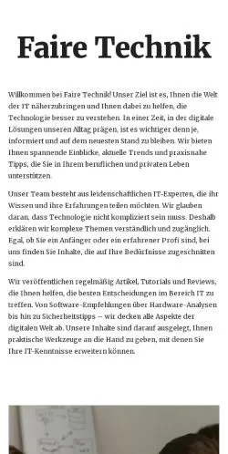 Vorschau der Website fairetechnik.de, Medium aus Deutschland für gesponserte Artikel