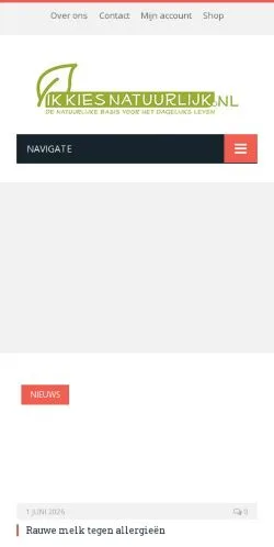 Podgląd witryny IkKiesNatuurlijk, medium z kraju Holandia do artykułów sponsorowanych