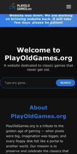 Aperçu du site PlayOldGames, média de États-Unis pour articles sponsorisés