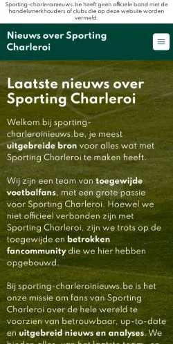 Podgląd witryny Sporting Charleroi Nieuws, medium z kraju Belgia do artykułów sponsorowanych