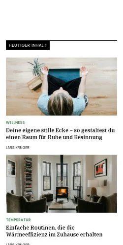 스폰서 기사용 독일 매체 wohnungstil.de 사이트 미리보기