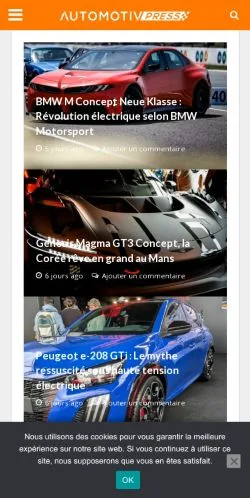 Anteprima del sito Automotivpress, media di Francia per articoli sponsorizzati