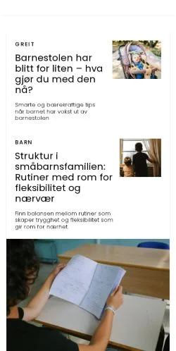 Sponsorlu makaleler için Norveç medyası barneblad.com sitesinin önizlemesi
