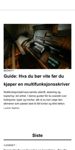Forhåndsvisning af denlevende.com, medie fra Norge til sponsorerede artikler