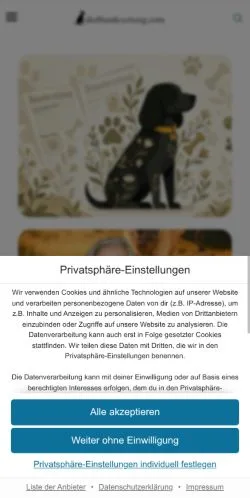 Anteprima del sito DieHundezeitung, media di Germania per articoli sponsorizzati
