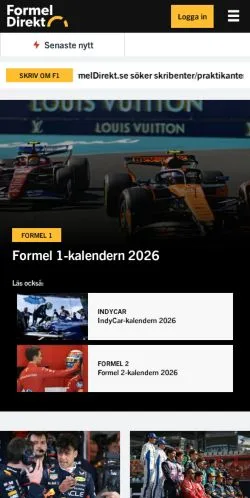 Anteprima del sito Formel 1, media di Svezia per articoli sponsorizzati