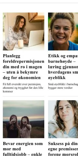 Preview of the mormekka.com website, a media outlet in Norway for sponsored articles