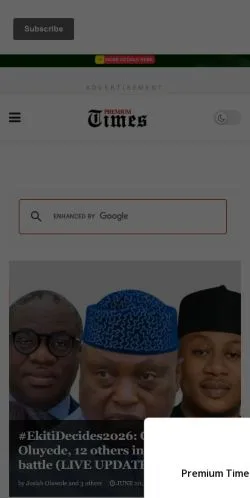 스폰서 기사용 영국 매체 Premium Times 사이트 미리보기