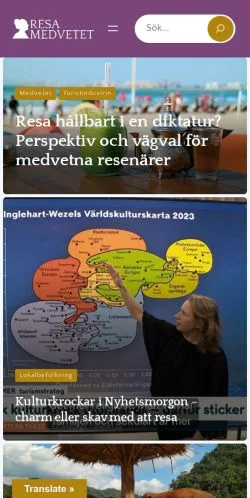 Anteprima del sito Resa Medvetet, media di Svezia per articoli sponsorizzati