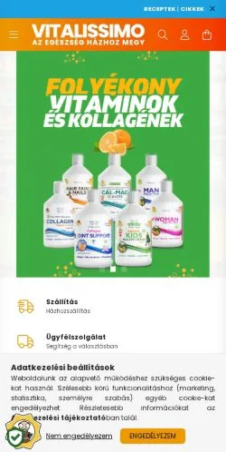 스폰서 기사용 헝가리 매체 Testszerviz Webáruház 사이트 미리보기