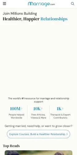 スポンサード記事向けのアメリカ合衆国メディア、Marriageのサイトプレビュー