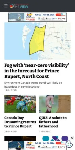 Pré-visualização do site The Northern View, meio de Estados Unidos para artigos patrocinados
