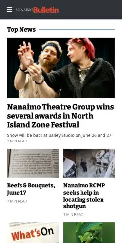 Anteprima del sito Nanaimo News Bulletin, media di Stati Uniti per articoli sponsorizzati