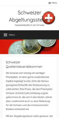 Podgląd witryny Schweizer Abgeltungssteuer, medium z kraju Szwajcaria do artykułów sponsorowanych