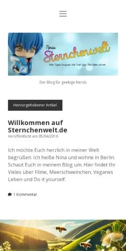 スポンサード記事向けのドイツメディア、Sternchenweltのサイトプレビュー