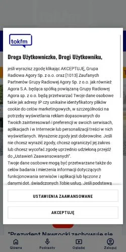 Podgląd witryny Tokfm, medium z kraju Polska do artykułów sponsorowanych