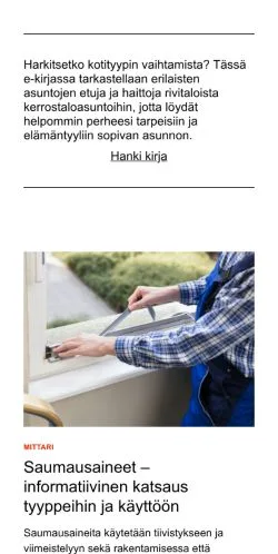 Anteprima del sito asuntoblogit.fi, media di Finlandia per articoli sponsorizzati