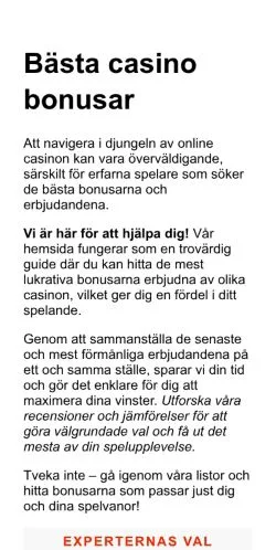 Anteprima del sito casinomanager.se, media di Svezia per articoli sponsorizzati