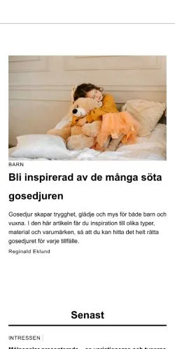 Anteprima del sito familjeguider.se, media di Svezia per articoli sponsorizzati