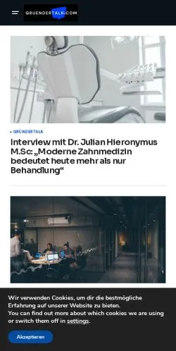 Aperçu du site Gruendertalk, média de Allemagne pour articles sponsorisés