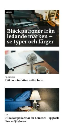 Förhandsvisning av webbplatsen husinformation.se, medium i Sverige för sponsrade artiklar